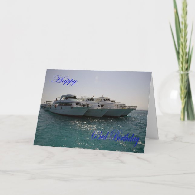 Happy 63rd Birthday Dive boats Card (Front)