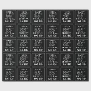 HAPPY 65TH BIRTHDAY; Art Deco Style w/ Custom Name Wrapping Paper