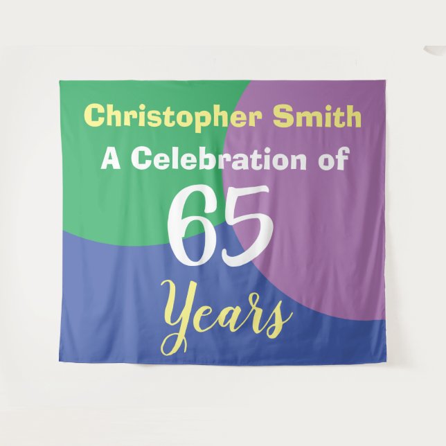 Happy 65th Birthday Celebration Tapestry (Front (Horizontal))