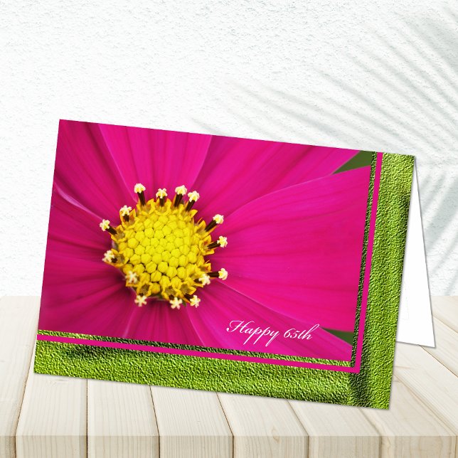 Happy 65th Birthday Greeting Card -- Pink Cosmos (Creator Uploaded)