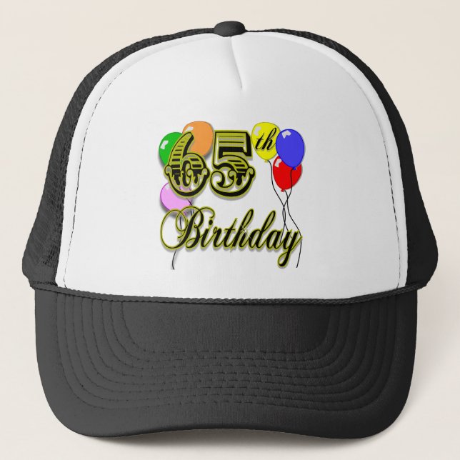 Happy 65th Birthday Merchandise Trucker Hat (Front)