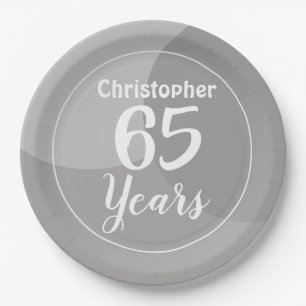 Happy 65th Birthday Paper Plate