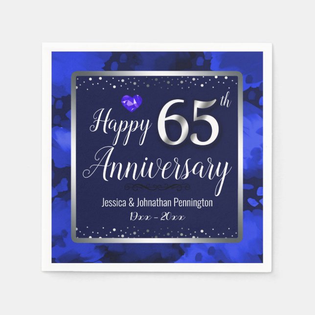 Happy 65th Wedding Anniversary Napkin (Front)