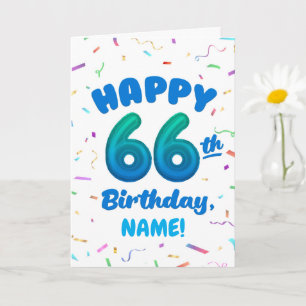 Happy 66th Birthday Card with Custom Name