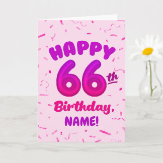 Happy 66th Birthday Card with Custom Name