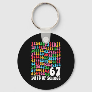 Happy 67 Days Of School 67th Day Smarter Six Seven Key Ring