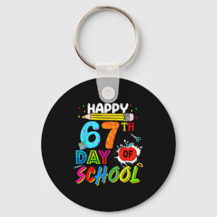 Happy 67 Days Of School 67th Day Smarter Six Seven Key Ring