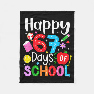 Happy 67 Days Of School Funny Six Seven Meme Teach Fleece Blanket
