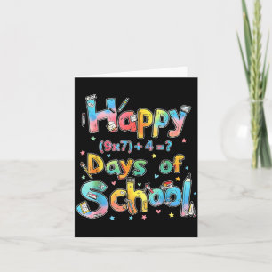Happy 67 Days Of School Math Equation Teacher Six  Card