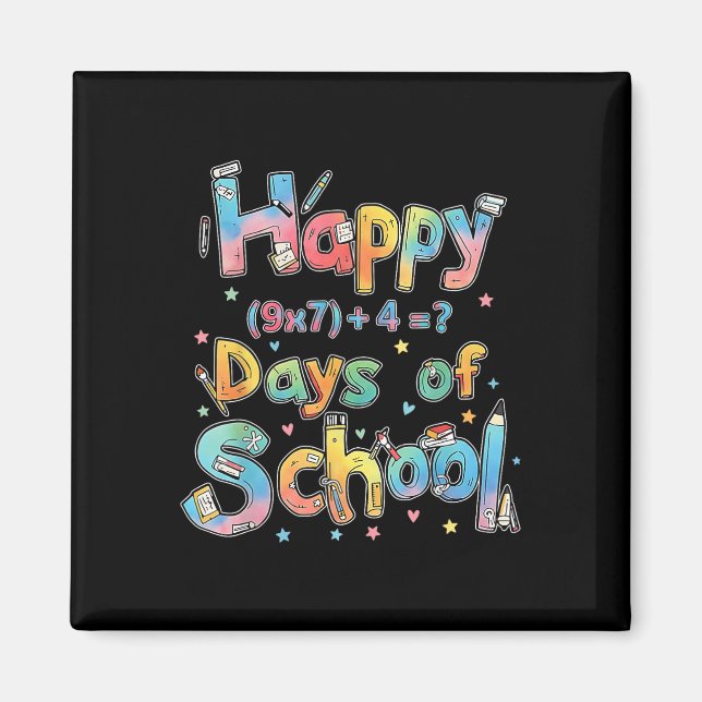 Happy 67 Days Of School Math Equation Teacher Six  Magnet (Front)