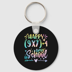 Happy 67 Days Of School Math Teacher Students Six Key Ring