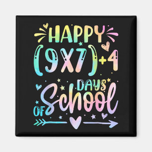 Happy 67 Days Of School Math Teacher Students Six  Magnet