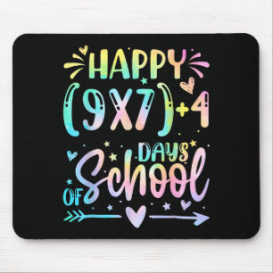 Happy 67 Days Of School Math Teacher Students Six Mouse Pad