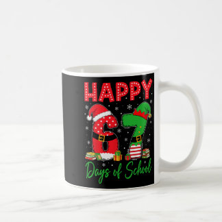 Happy 67 Days Of School Six Seven 67 Christmas San Coffee Mug