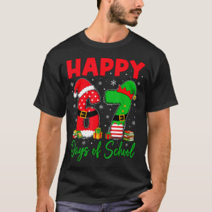 Happy 67 Days Of School Six Seven 67 Christmas San T-Shirt