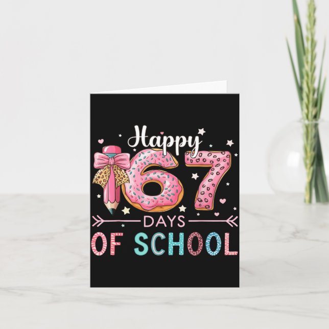 Happy 67 Days Of School Six Seven Meme Boy Girl Te Card (Front)