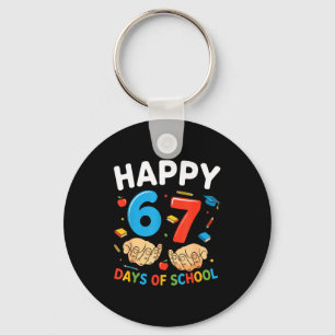 Happy 67 Days Of School Six Seven Meme Boy Girl Te Key Ring