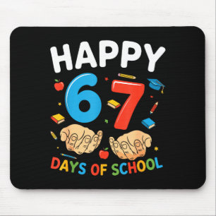 Happy 67 Days Of School Six Seven Meme Boy Girl Te Mouse Pad