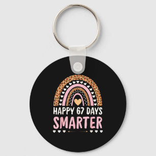 Happy 67 Days Smarter 67th Day Of School Rainbow G Key Ring