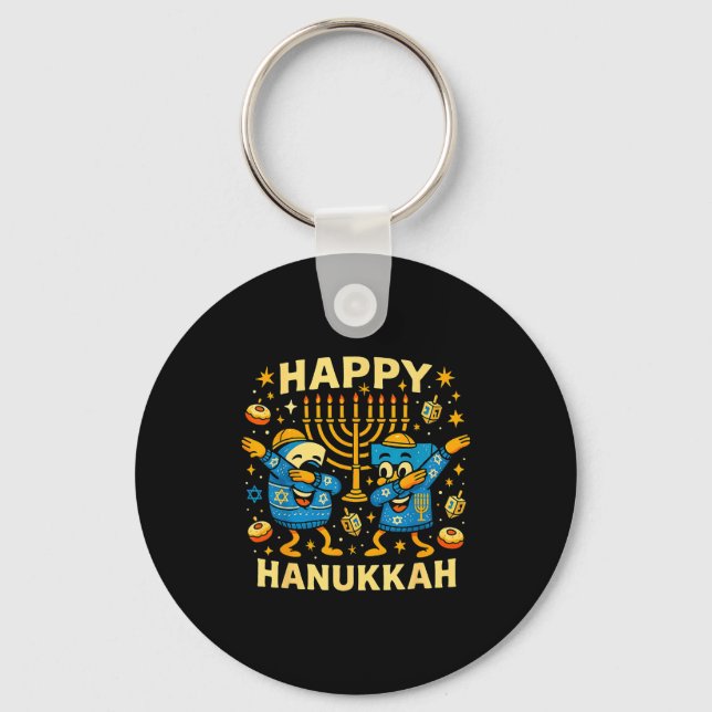 Happy 67 Hanukkah Funny Holiday Meme Design  Key Ring (Front)