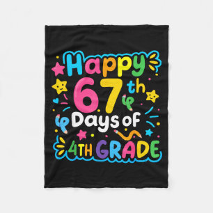 Happy 67th Day Of 4th Grade School Meme 67 Kids Te Fleece Blanket