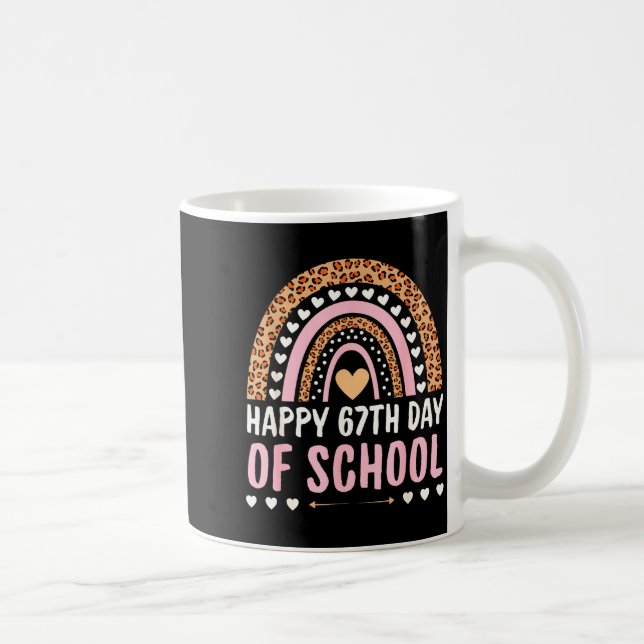 Happy 67th Day Of School 67 Days Rainbow Teachers  Coffee Mug (Right)