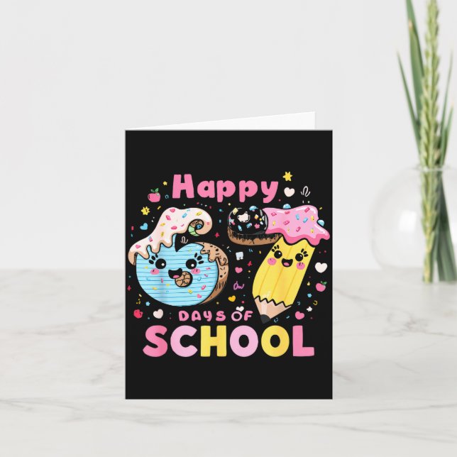 Happy 67th Day Of School Cute Ice Cream 100 Days S Card (Front)