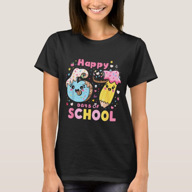 Happy 67th Day Of School Cute Ice Cream 100 Days S T-Shirt (Front)