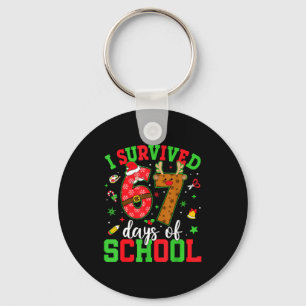 Happy 67th Day Of School Funny Christmas 67 Meme S Key Ring