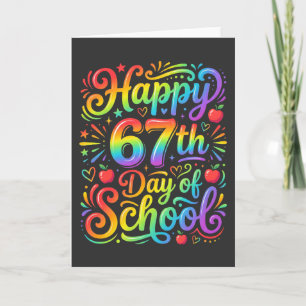 Happy 67th Day of School Rainbow Teacher Card