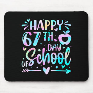 Happy 67th Day Of School Tie Dye Rainbow 67 Days S Mouse Pad