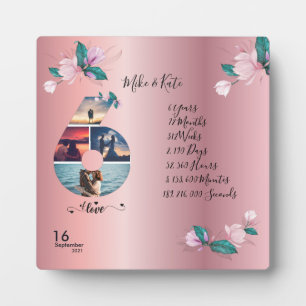 Happy 6th Anniversary ,Custom Photo collage, Count Plaque