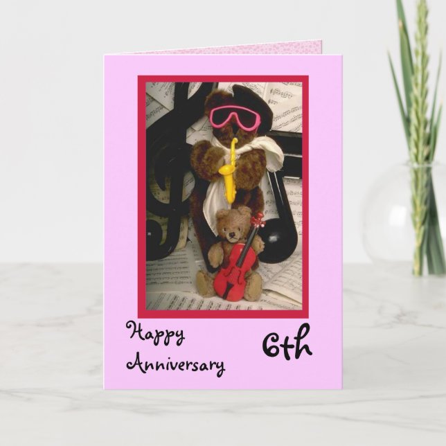 Happy 6th Anniversary, Customisable Card (Front)