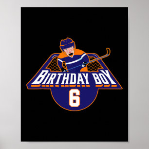 Happy 6th Birthday Boy Hockey Player Ice Hockey Th Poster