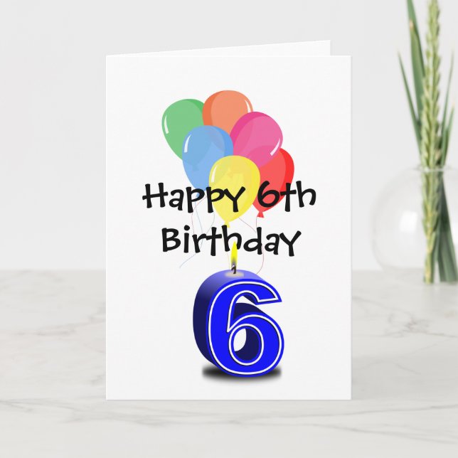 Happy 6th Birthday Card (Front)