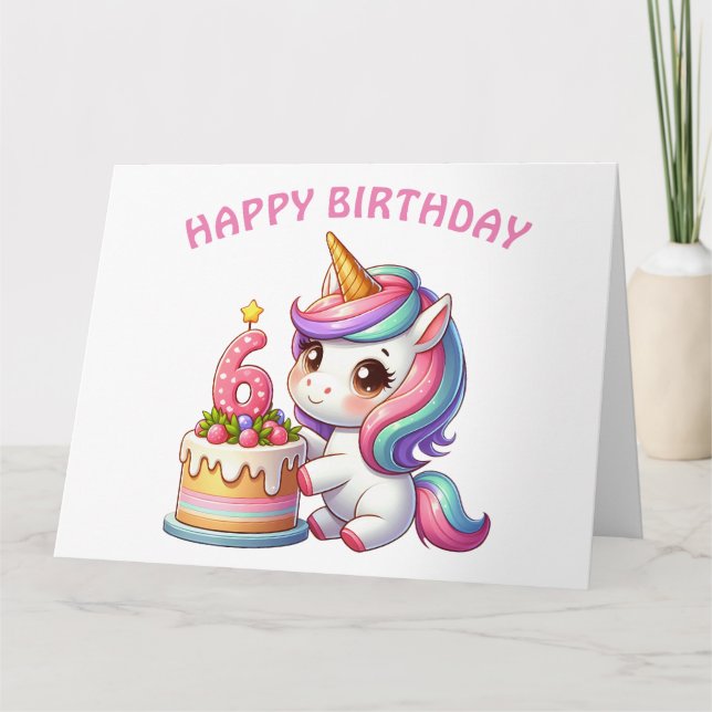 Happy 6th Birthday Card  (Front)