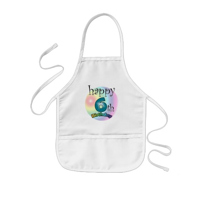 Happy 6th Birthday Kids Apron (Front)