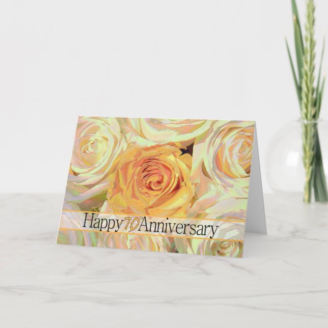 Happy 70th Anniversary roses Card (Front)