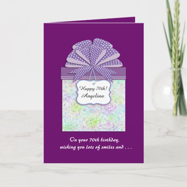 Happy 70th Birthday 3 Panel Card (Front)