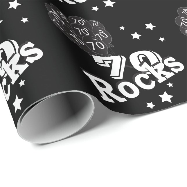 Happy 70th Birthday -70 Rocks Wrapping Paper (Roll Corner)