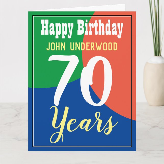Happy 70th Birthday Card (Front)