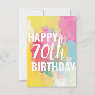Happy 70th Birthday Card ("Watercolour Gradients")
