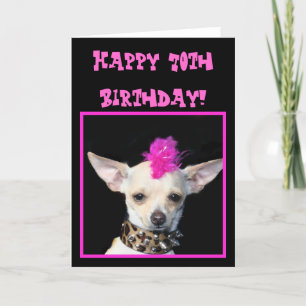 Happy 70th Birthday Chihuahua Punk greeting card