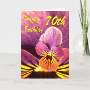 Happy 70th Birthday Flower Pansy Card