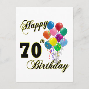 Happy 70th Birthday Gifts and Birthday Apparel Postcard