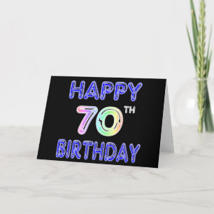 Happy 70th Birthday Gifts in Balloon Font Card