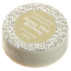 Happy 70th Birthday Gold and White Number Pattern