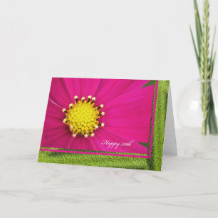 Happy 70th Birthday Greeting Card -- Pink Cosmos