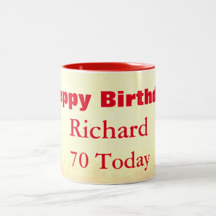 Happy 70th Birthday Personalised Two-Tone Coffee Mug