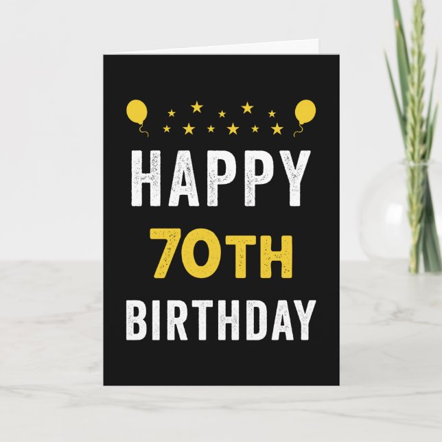 Happy 70th Birthday Septuagenarian Celebration Card (Front)